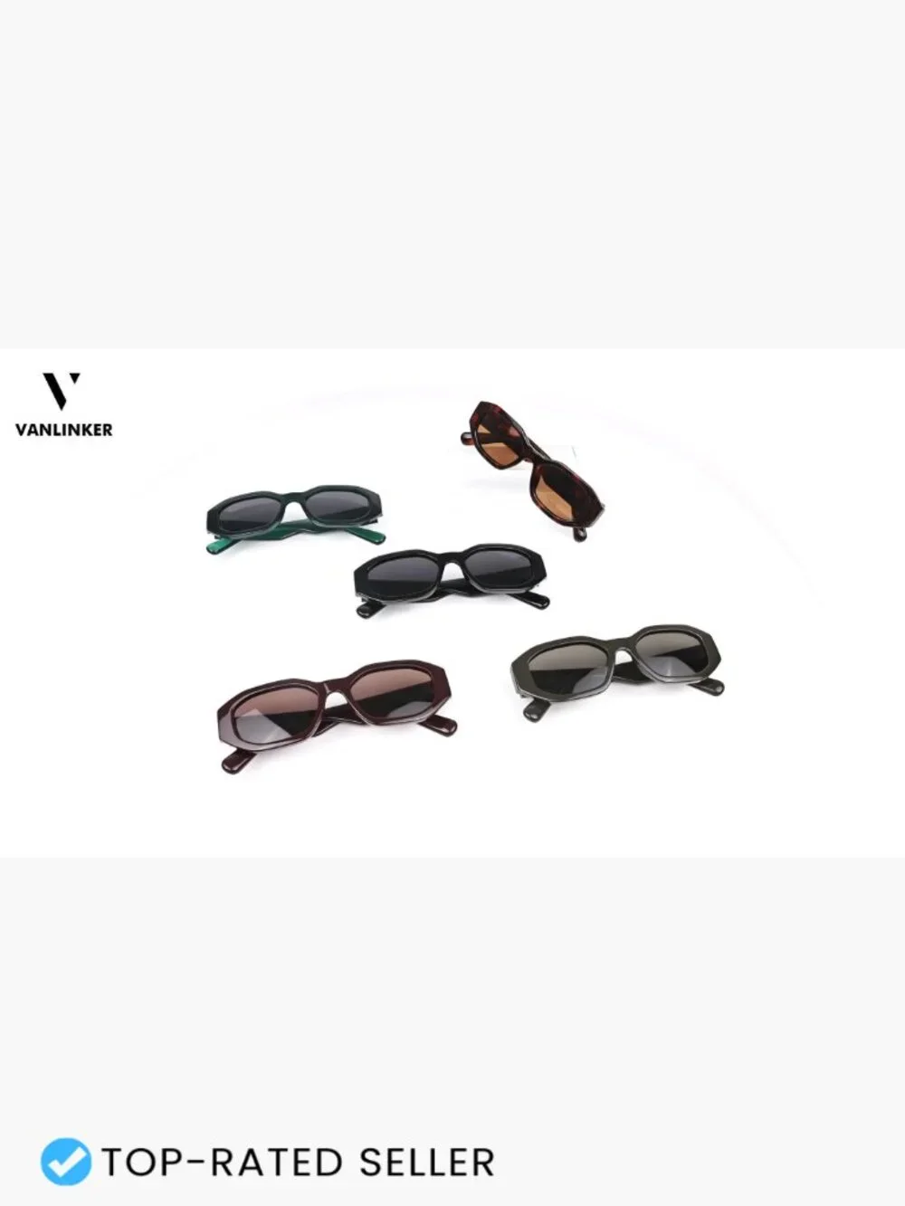 Trendy Polarized Hexagon Sunglasses Retro Square Frame Vintage Unisex Shades